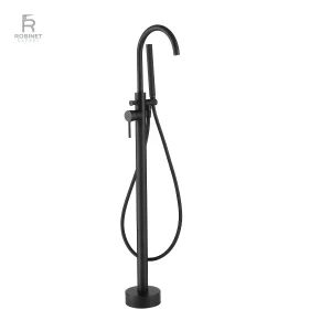 Colonne de robinetterie bain noire avec douchette et mitigeur