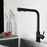 Douchette pour robinet cuisine, design noir chic