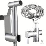 Douchette WC en acier inoxydable avec robinet mural