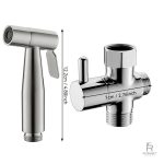 Douchette WC murale en inox avec fixation complète