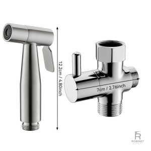 Douchette WC murale en inox avec fixation complète