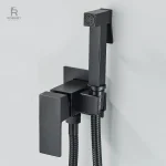 Douchette WC hygiénique murale noire avec mitigeur