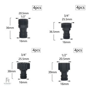 Set d'embouts pour robinet, 4 pièces pour divers usages