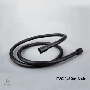 Flexible de douche PVC noir, design moderne et élégant
