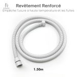 Flexible de douche pratique en blanc, idéal pour la salle de bain