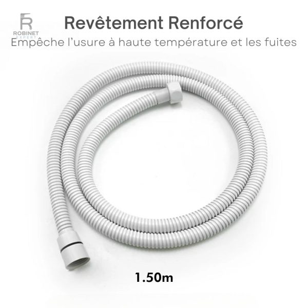 Flexible de douche pratique en blanc, idéal pour la salle de bain