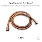 Flexible de douche durable, finition or rose, style moderne