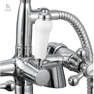 Robinet baignoire avec finition chromée et design rétro