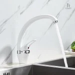 Mitigeur Cuisine Blanc avec Bec Pivotant
