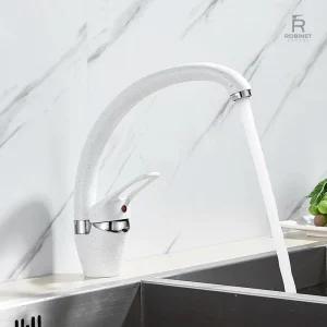 Mitigeur Cuisine Blanc avec Bec Pivotant