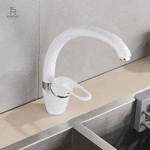 Mitigeur Blanc à Bec Pivotant pour cuisine moderne
