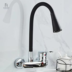 Mitigeur de cuisine mural, bec flexible pratique