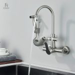 Mitigeur cuisine design mural avec fonction douchette