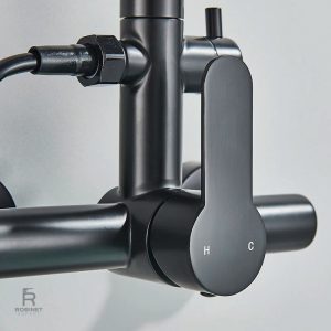 Robinet mural cuisine avec douchette pratique et extensible