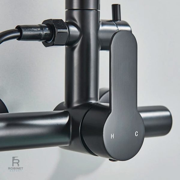 Robinet mural cuisine avec douchette pratique et extensible