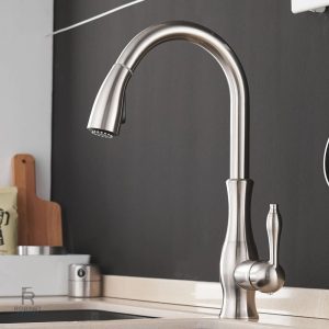 Mitigeur de cuisine avec douchette flexible et design élégant