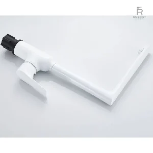 Robinet de cuisine blanc avec design épuré