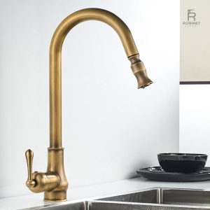 Mitigeur de cuisine vintage avec douchette intégrée