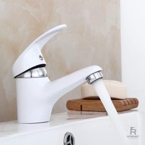 Mitigeur de lavabo blanc moderne pour salle de bain