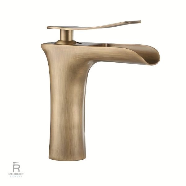 Robinet lavabos avec style rétro, finition dorée
