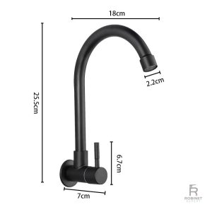 Mitigeur noir pour cuisine, finition chic et sobre