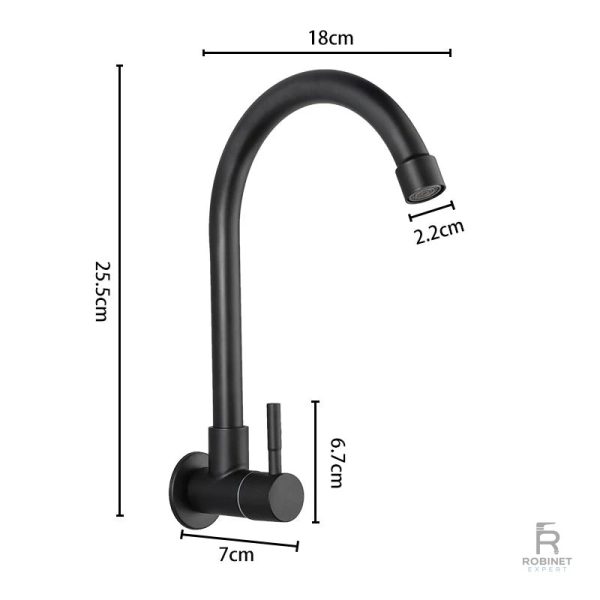 Mitigeur noir pour cuisine, finition chic et sobre