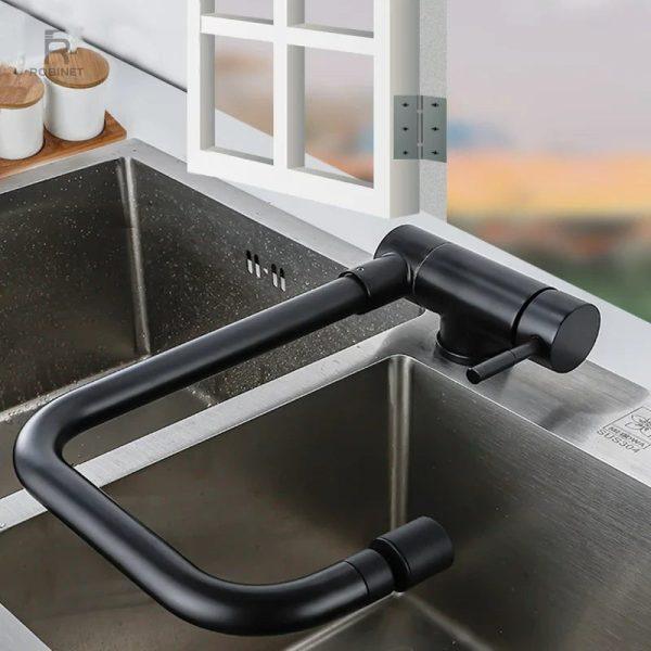 Mitigeur de cuisine rabattable pour un gain de place