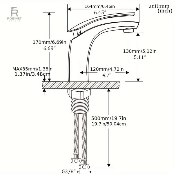 Mitigeur salle de bain avec une esthétique épurée