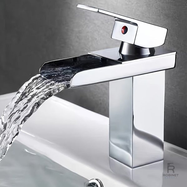 Robinet de salle de bain design style cascade