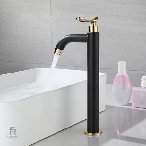 Mitigeur de lavabo noir au design raffiné