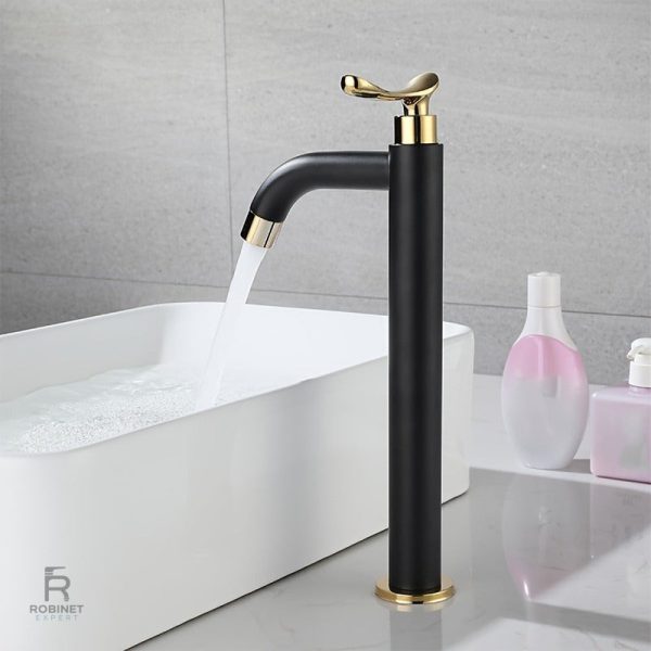 Mitigeur de lavabo noir au design raffiné