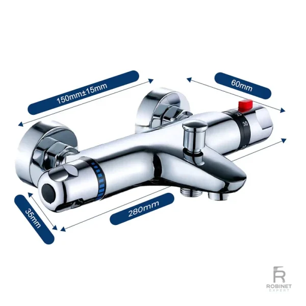 Accessoire de salle de bain : mitigeur 2 trous pour baignoire