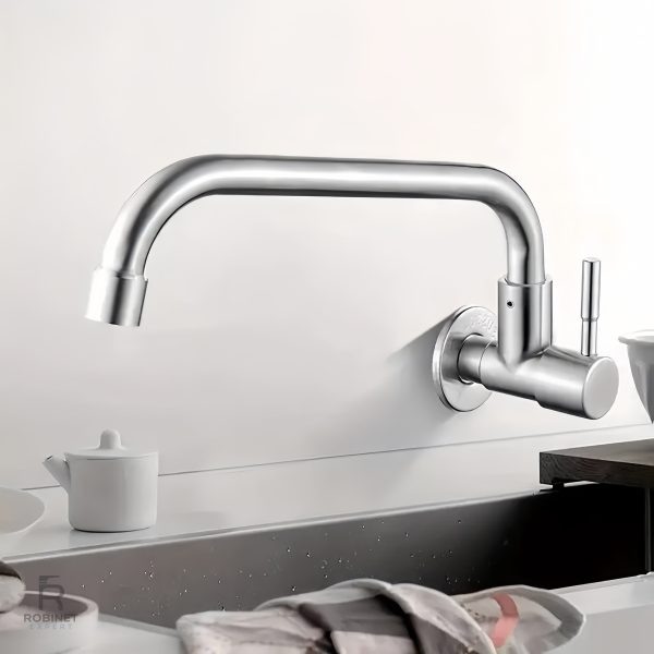 Mitigeur cuisine design en acier inoxydable élégant