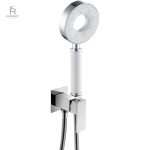 Pommeau de douche anti-calcaire blanc