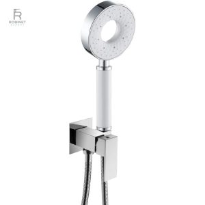 Pommeau de douche anti-calcaire blanc