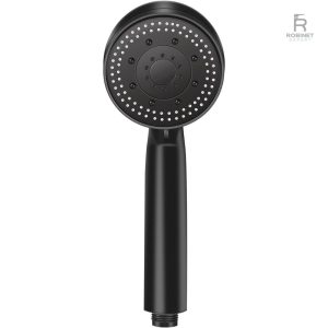 Pommeau de douche noir anti-calcaire
