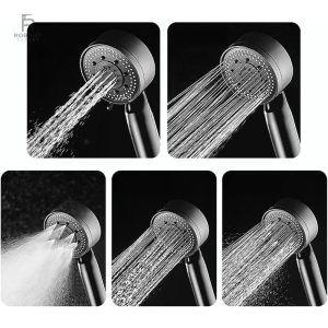 Accessoire de douche anti-calcaire en finition noire