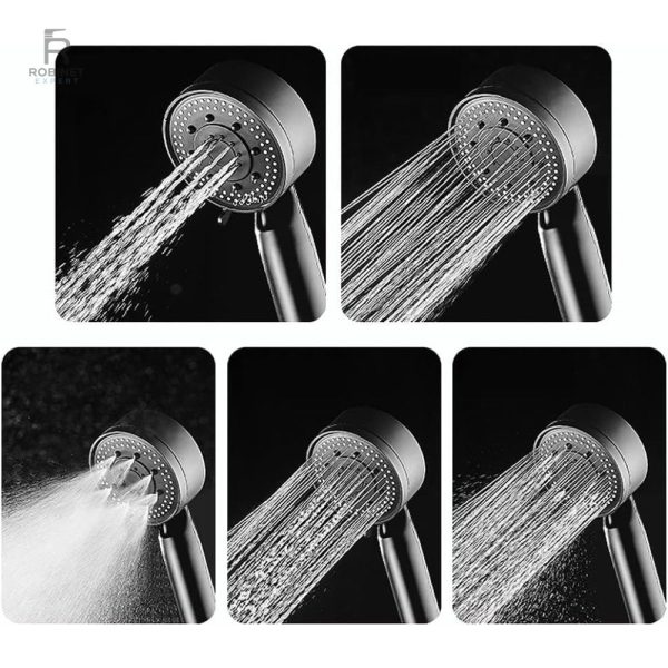 Accessoire de douche anti-calcaire en finition noire
