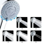 Accessoire de douche inox avec 5 jets différents