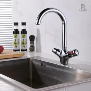 Robinet cuisine à deux voies moderne et fonctionnel