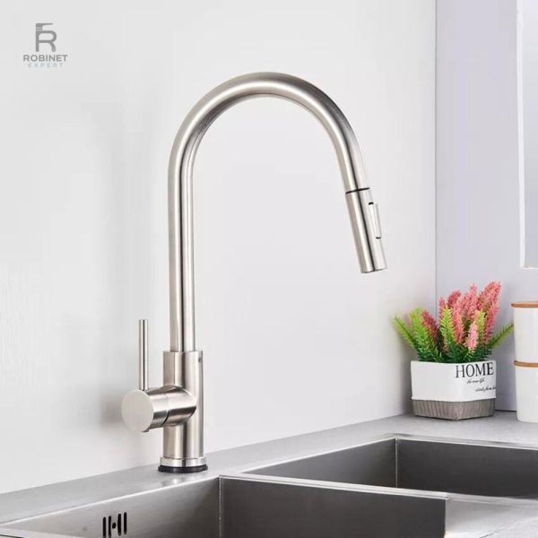 Robinet cuisine douchette eau chaude et froide