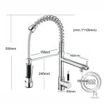 Robinet cuisine douchette, finition brillante en chrome