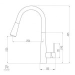 Design moderne de robinet cuisine avec douchette