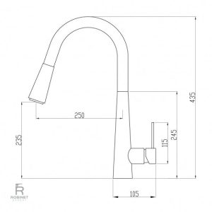 Design moderne de robinet cuisine avec douchette