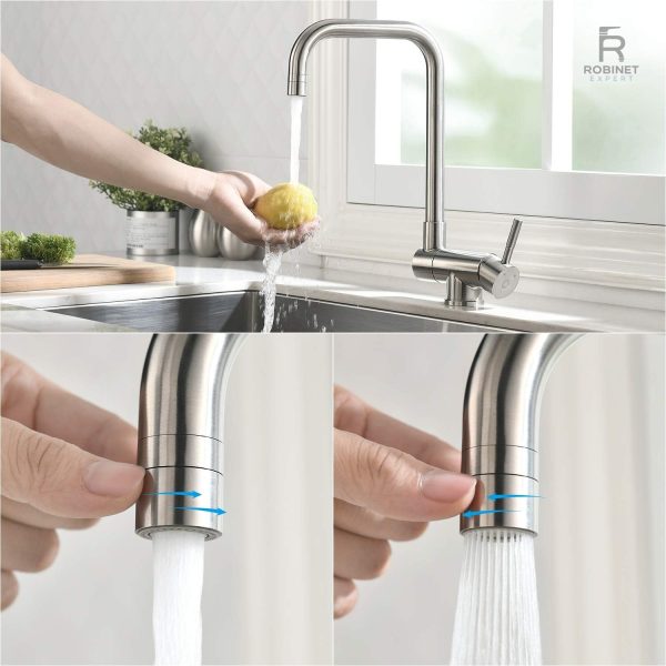 Robinet de cuisine ergonomique à rotation fluide
