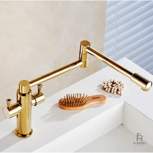 Robinet de cuisine avec bec rabattable et ergonomique