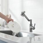 Robinet cuisine rabattable en acier inoxydable