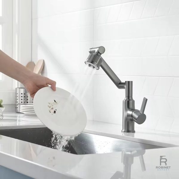 robinet-cuisine-rabattable-acier-inoxydable-1 Robinet cuisine rabattable en acier inoxydable