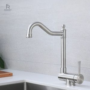Robinet de cuisine rabattable avec option d'eau chaude