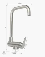 Robinet cuisine compact avec angle de 90 degrés